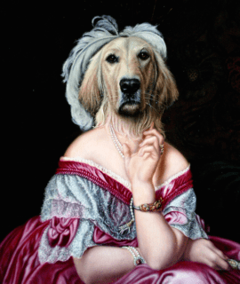 Portrait de Golden retriever en Baronne 90x65 cm