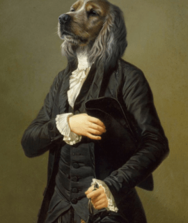 Portrait de tête de chien golden en Baron 90x70 cm