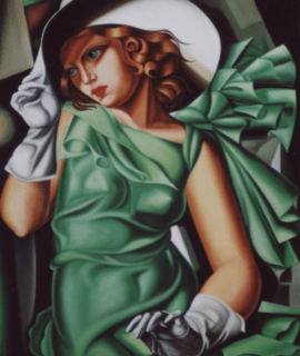 Femmes en robe verte 80x100 Cm
