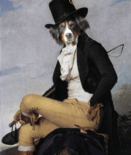 Portrait de Berger en cavalier 90 X 70 cm